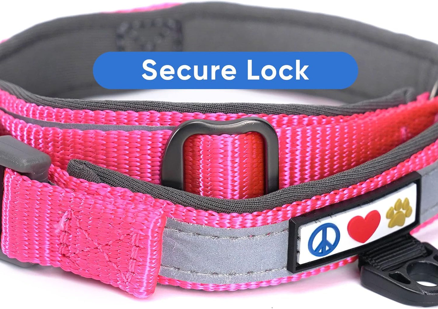 Lumberjack Pad Reflective Pink Neoprene Collar - Medium/Large Puppy Training Collar