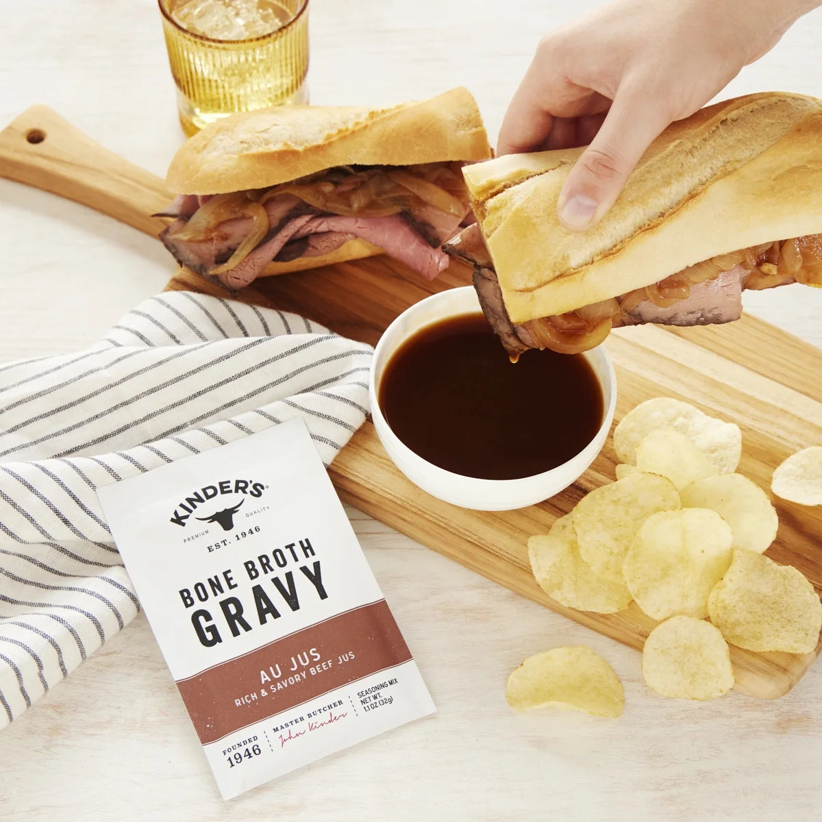 (5 Pack) Au Jus Bone Broth Gravy, 1.1Oz Packet