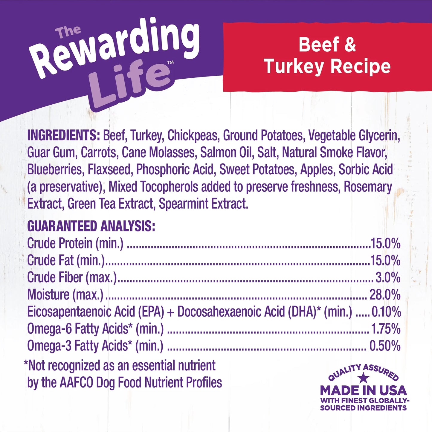 Wellness Rewarding Life Dog Treats, Natural, Training Treat, Grain Free, Soft Beef & Turkey (6 Ounce Bag)