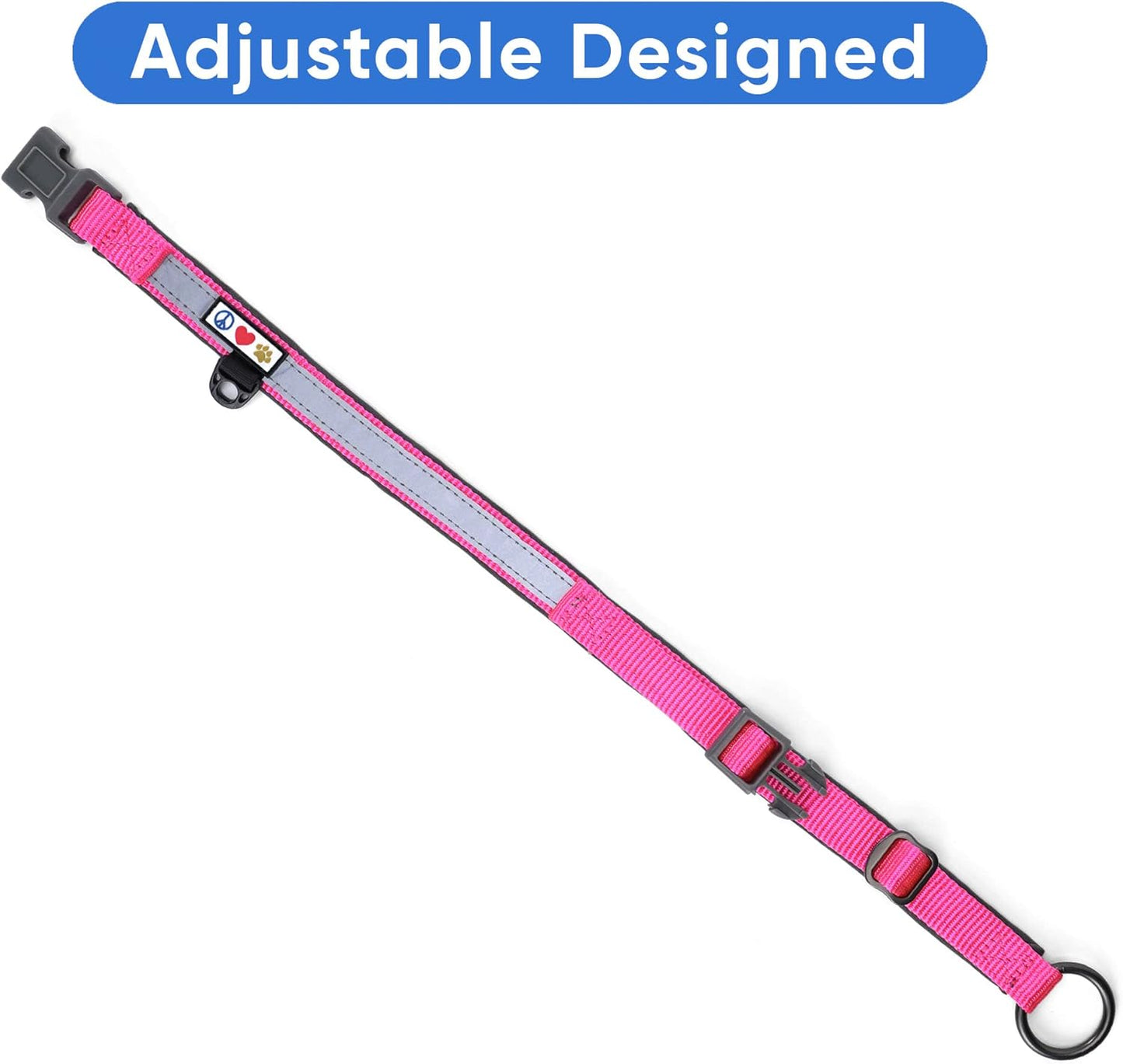 Lumberjack Pad Reflective Pink Neoprene Collar - Medium/Large Puppy Training Collar
