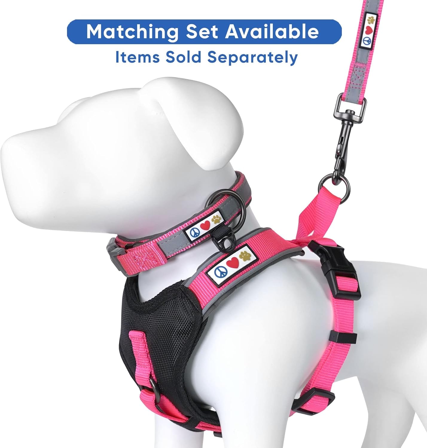 Lumberjack Pad Reflective Pink Neoprene Collar - Medium/Large Puppy Training Collar