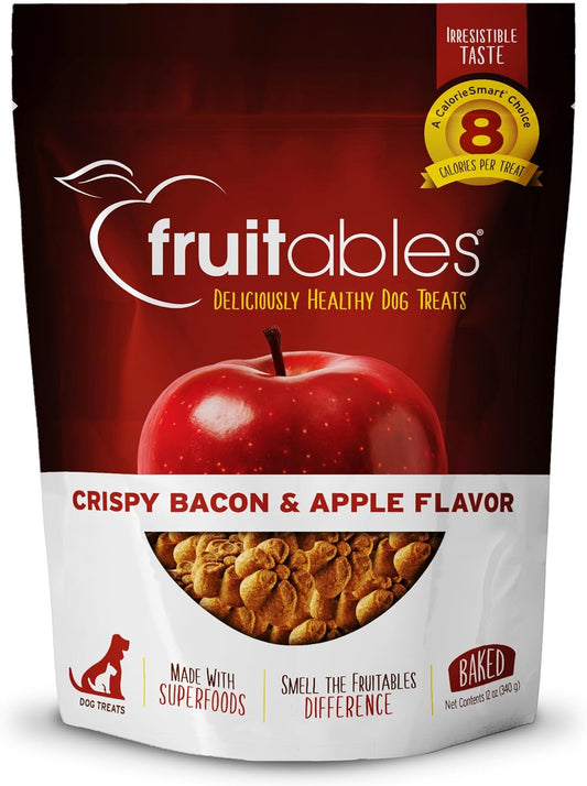 Baked Dog Treats, Healthy Pumpkin Treat for Dogs, Low Calorie & Delicious, Free of Wheat, Corn and Soy, Made in the USA, Apple and Crispy Bacon Flavor, 12Oz