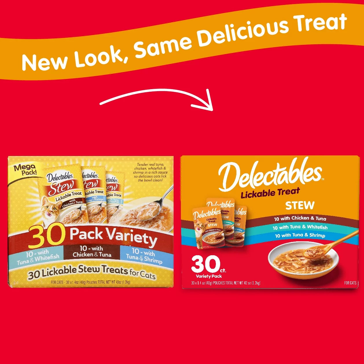 (2 Pack)  Delectables Stew Lickable Wet Cat Treats Variety Pack, 30 Count