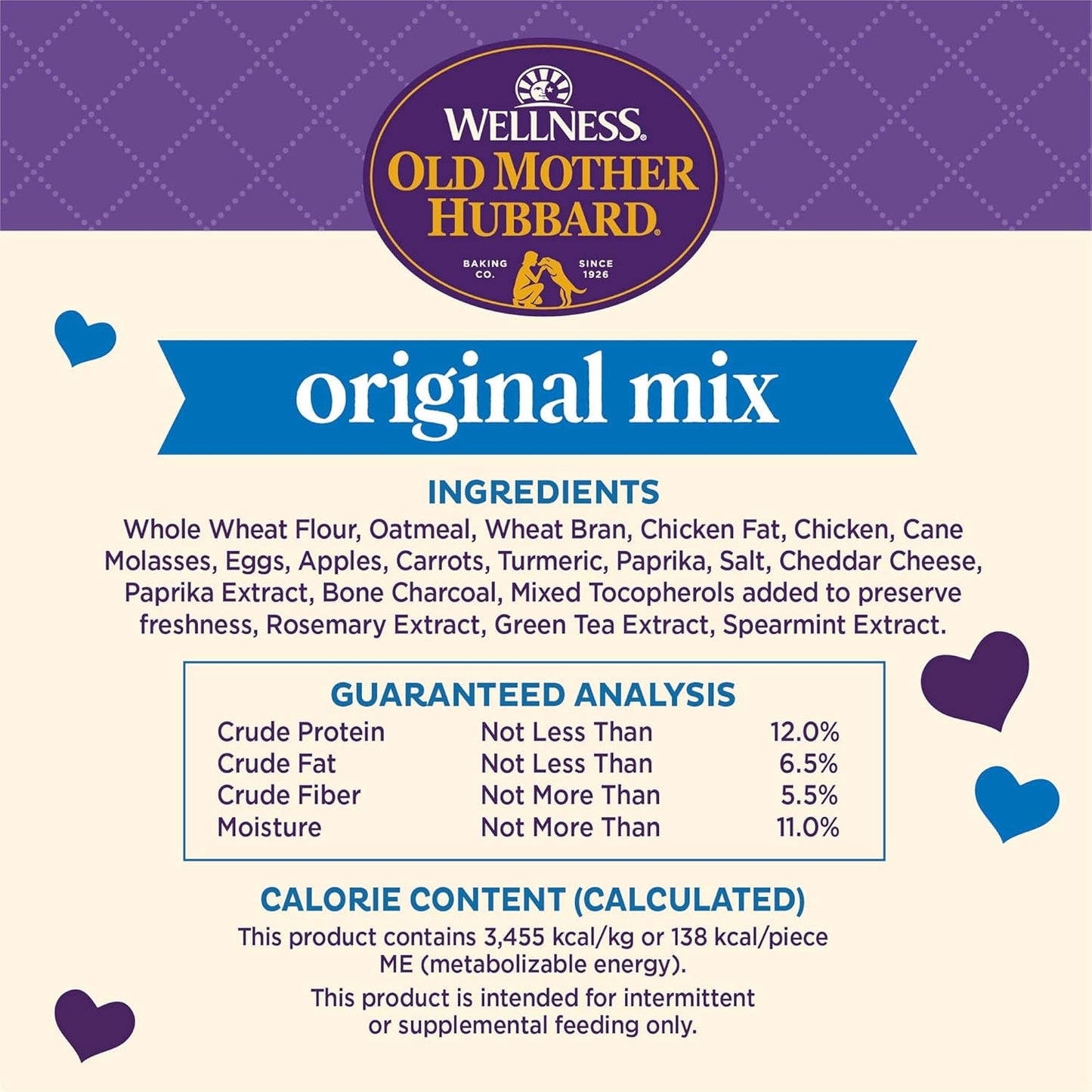 Wellness Original Mix Dog Biscuits, Natural, Training Treats, Four Flavors, Large Size, (20 Pound Box)