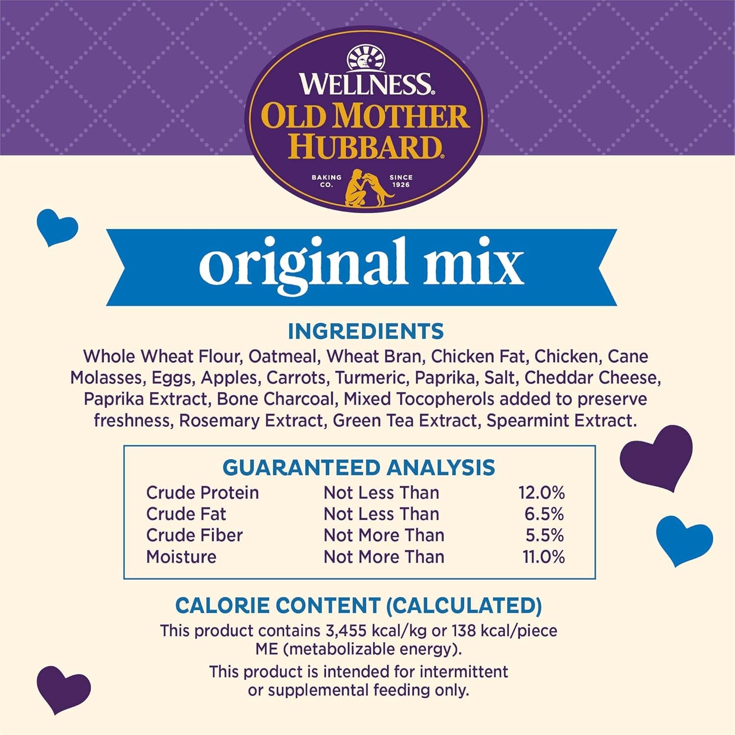 Wellness Original Mix Dog Biscuits, Natural, Training Treats, Four Flavors, Large Size, (20 Pound Box)